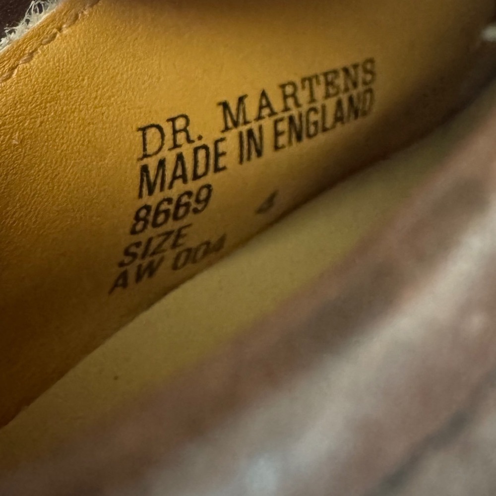 Vintage Dr. Martens UK sz4 Chunky Brown Lace Up Platform Loafer Made In England - Picture 6 of 14